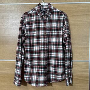 Lands End Men's Large (16-16 1/2) Slim Fit Plaid Flannel Button Down Shirt